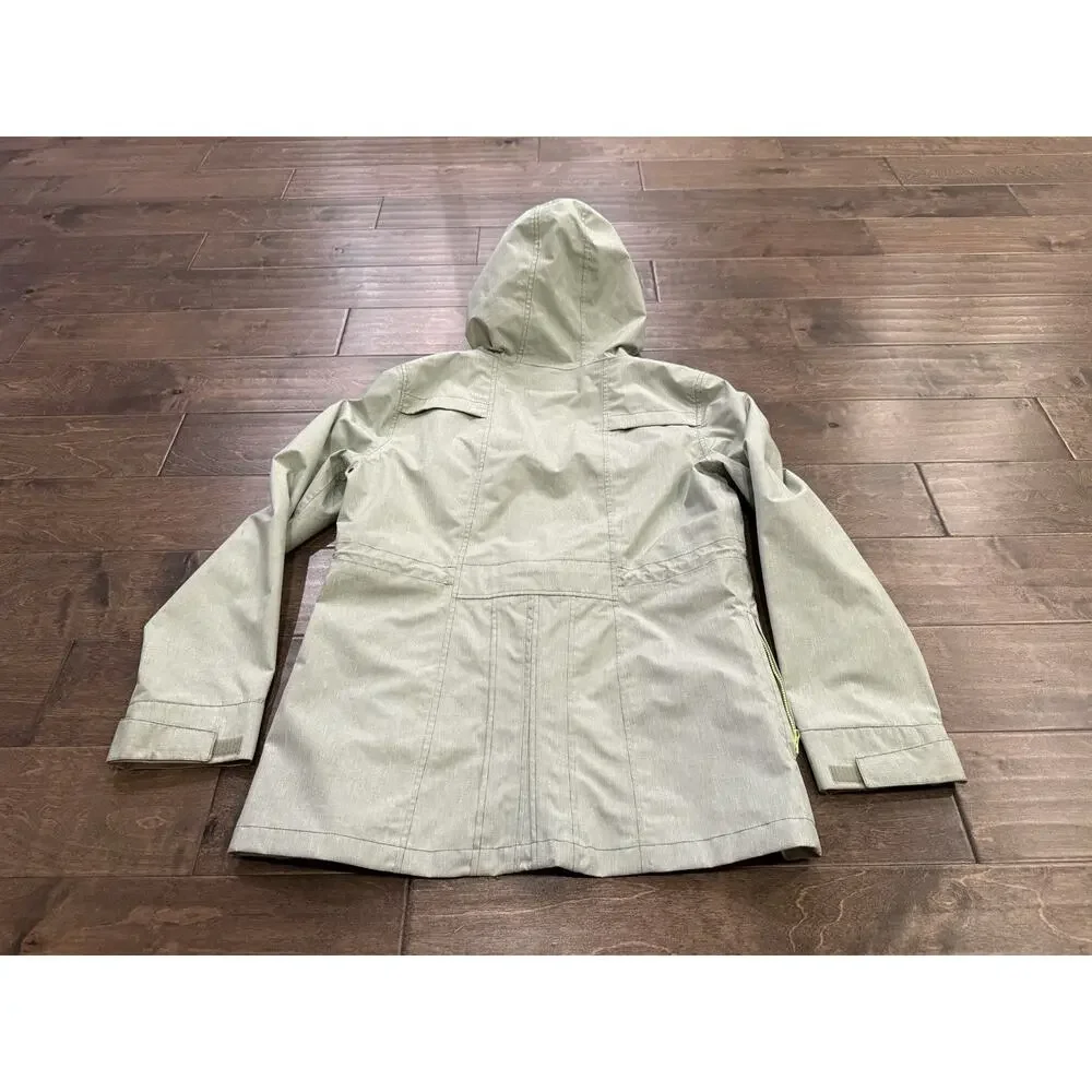 prAna Womens Light Green Full Zip Hooded Windbreaker Jacket Size L W2NOVA115